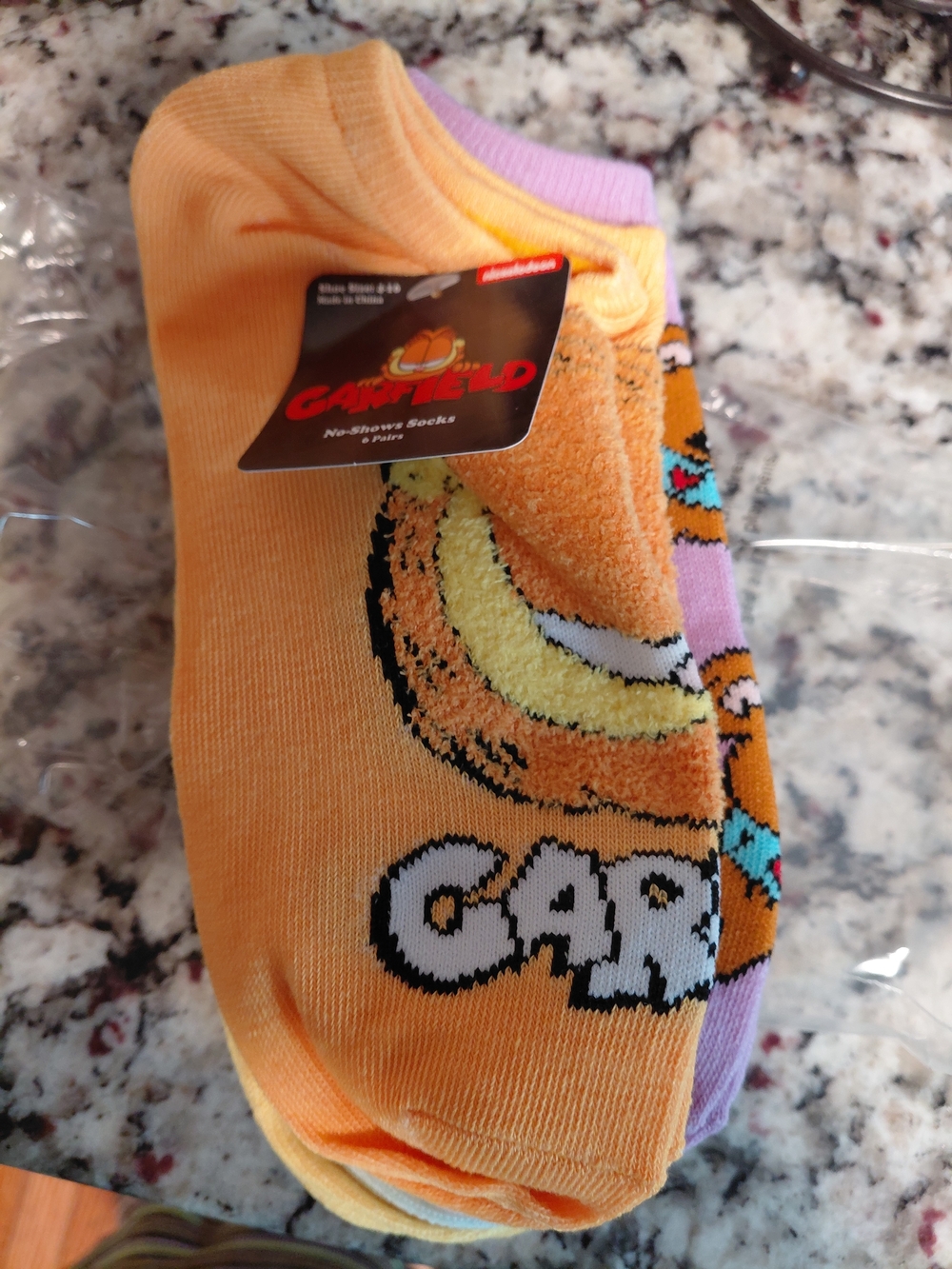 Garfield Women's No-Show Socks in Orange - 6 Pack